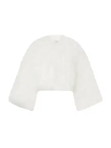 Yves Salomon Cropped Feather-trimmed Satin Cape | Thumbnail 1 Yves Salomon Cropped Feather-trimmed Satin Cape | Thumbnail 1