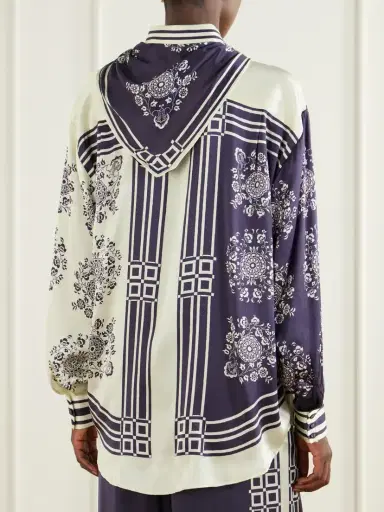 ALÉMAIS Banderra Scarf-detailed Printed Silk-satin Shirt | Thumbnail 4 ALÉMAIS Banderra Scarf-detailed Printed Silk-satin Shirt | Thumbnail 4