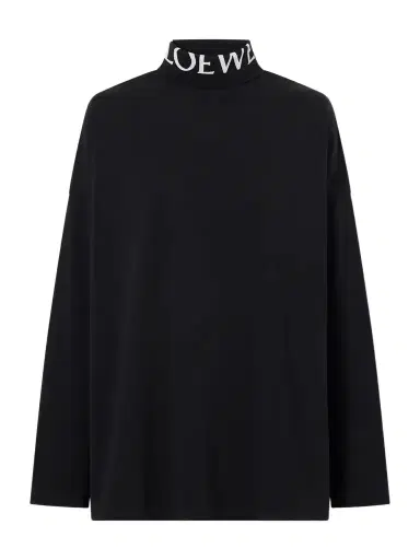 Loewe Logo-print Cotton-jersey Turtleneck Sweatshirt | Thumbnail 1 Loewe Logo-print Cotton-jersey Turtleneck Sweatshirt | Thumbnail 1