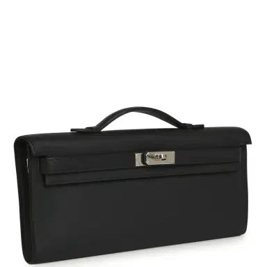 HERMÈS Hermes Kelly Cut Black Swift Palladium Hardware | Thumbnail 2 HERMÈS Hermes Kelly Cut Black Swift Palladium Hardware | Thumbnail 2