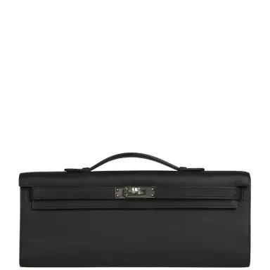 HERMÈS Hermes Kelly Cut Black Swift Palladium Hardware | Thumbnail 1 HERMÈS Hermes Kelly Cut Black Swift Palladium Hardware | Thumbnail 1