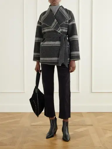 Marant Étoile Brea Belted Striped Knitted Coat | Thumbnail 2 Marant Étoile Brea Belted Striped Knitted Coat | Thumbnail 2