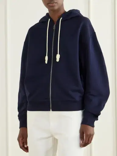 Loewe Logo-embroidered Cotton-jersey Hooded Zip-up Sweatshirt | Thumbnail 3 Loewe Logo-embroidered Cotton-jersey Hooded Zip-up Sweatshirt | Thumbnail 3