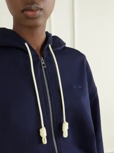 Loewe Logo-embroidered Cotton-jersey Hooded Zip-up Sweatshirt | Thumbnail 5 Loewe Logo-embroidered Cotton-jersey Hooded Zip-up Sweatshirt | Thumbnail 5