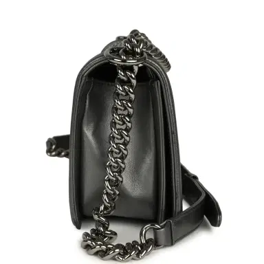 Chanel Pre-owned Chanel Medium Boy Bag Silver Python Ruthenium Hardware | Thumbnail 3 Chanel Pre-owned Chanel Medium Boy Bag Silver Python Ruthenium Hardware | Thumbnail 3