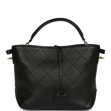 Chanel Pre-owned Chanel Top Handle Bucket Bag Black Calfskin Gold Hardware | Thumbnail 6 Chanel Pre-owned Chanel Top Handle Bucket Bag Black Calfskin Gold Hardware | Thumbnail 6