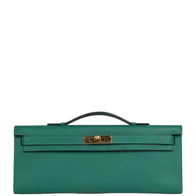 HERMÈS Pre-owned Hermes Kelly Cut Malachite Epsom Gold Hardware | Thumbnail 1 HERMÈS Pre-owned Hermes Kelly Cut Malachite Epsom Gold Hardware | Thumbnail 1