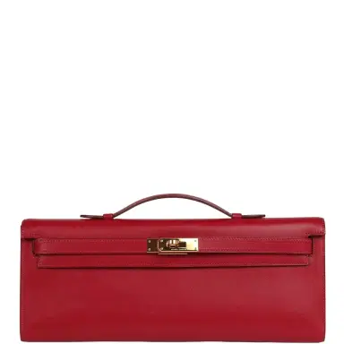 HERMÈS Pre-owned Hermes Kelly Cut Rubis Tadelakt Gold Hardware | Thumbnail 1 HERMÈS Pre-owned Hermes Kelly Cut Rubis Tadelakt Gold Hardware | Thumbnail 1