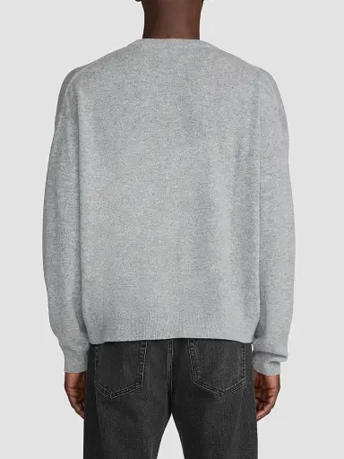 Frame Men's Lightweight Cashmere Crewneck Sweater - Light Grey Melange | Thumbnail 3 Frame Men's Lightweight Cashmere Crewneck Sweater - Light Grey Melange | Thumbnail 3