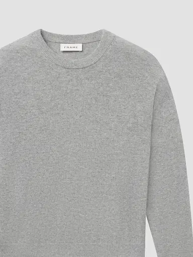 Frame Men's Lightweight Cashmere Crewneck Sweater - Light Grey Melange | Thumbnail 6 Frame Men's Lightweight Cashmere Crewneck Sweater - Light Grey Melange | Thumbnail 6