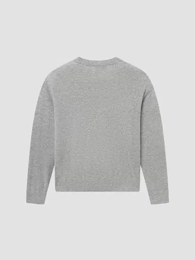 Frame Men's Lightweight Cashmere Crewneck Sweater - Light Grey Melange | Thumbnail 8 Frame Men's Lightweight Cashmere Crewneck Sweater - Light Grey Melange | Thumbnail 8