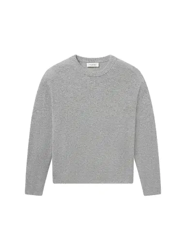 Frame Men's Lightweight Cashmere Crewneck Sweater - Light Grey Melange | Thumbnail 1 Frame Men's Lightweight Cashmere Crewneck Sweater - Light Grey Melange | Thumbnail 1