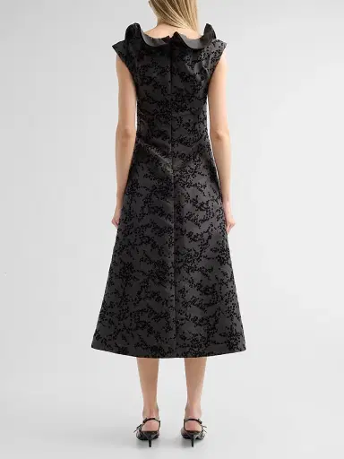 Alberta Ferretti Women's Flocked Floral Radzmir Midi Dress - Multi Grey | Thumbnail 3 Alberta Ferretti Women's Flocked Floral Radzmir Midi Dress - Multi Grey | Thumbnail 3