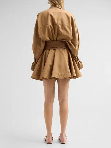 Zimmermann Women's Valiant Drill Mini Dress - Desert | Thumbnail 3 Zimmermann Women's Valiant Drill Mini Dress - Desert | Thumbnail 3
