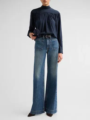 A.L.C. Women's The 008 Patch Pocket Straight-Leg Jeans - Vintage Blue | Thumbnail 2 A.L.C. Women's The 008 Patch Pocket Straight-Leg Jeans - Vintage Blue | Thumbnail 2