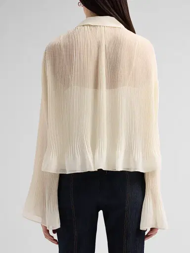 Cinq à Sept Women's Aleyna Pleated Ruffled Blouse - | Thumbnail 3 Cinq à Sept Women's Aleyna Pleated Ruffled Blouse - | Thumbnail 3