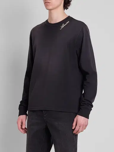 AMIRI Men's Logo Embroidered Cotton T-Shirt - Black - Size XS | Thumbnail 4 AMIRI Men's Logo Embroidered Cotton T-Shirt - Black - Size XS | Thumbnail 4