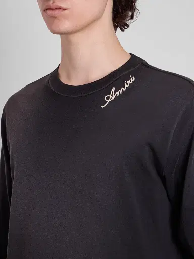 AMIRI Men's Logo Embroidered Cotton T-Shirt - Black - Size XS | Thumbnail 5 AMIRI Men's Logo Embroidered Cotton T-Shirt - Black - Size XS | Thumbnail 5