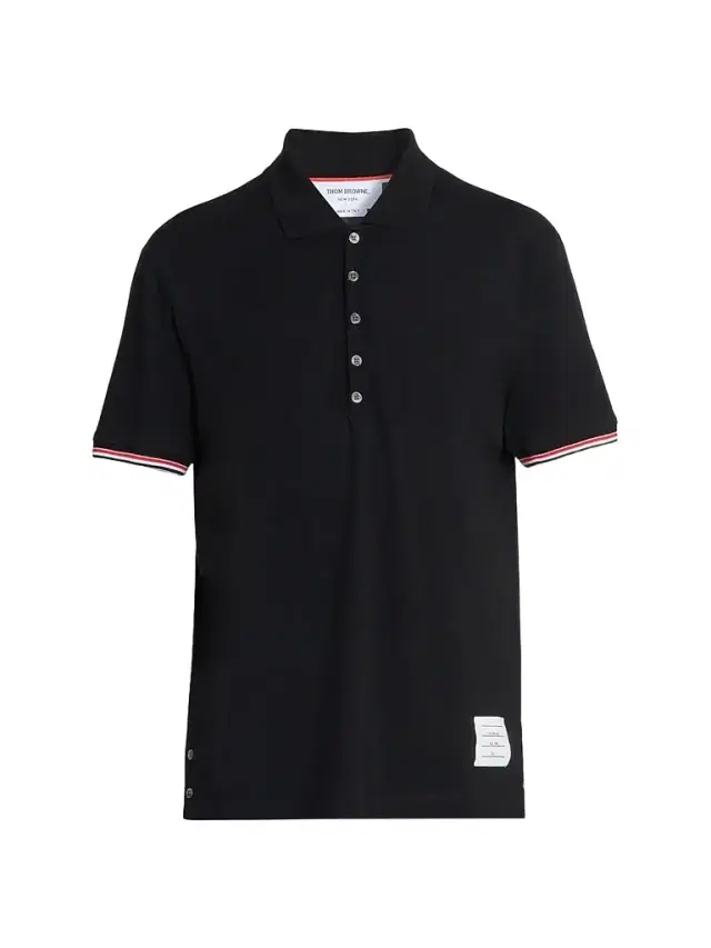 Men's RWB Tipping Wool Jersey Polo Shirt - Black Men's RWB Tipping Wool Jersey Polo Shirt - Black