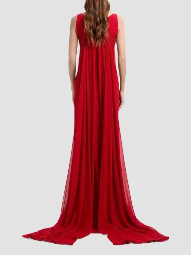 Elie Saab Women's Cady Silk-Blend Gown - Sunset Flame | Thumbnail 2 Elie Saab Women's Cady Silk-Blend Gown - Sunset Flame | Thumbnail 2