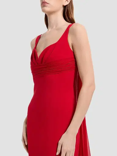 Elie Saab Women's Cady Silk-Blend Gown - Sunset Flame | Thumbnail 4 Elie Saab Women's Cady Silk-Blend Gown - Sunset Flame | Thumbnail 4