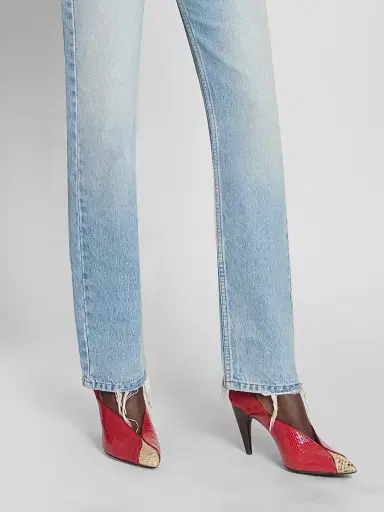 Isabel Marant Women's Luza 90MM Leather-Velvet Pumps - Scarlet Red Sahara | Thumbnail 2 Isabel Marant Women's Luza 90MM Leather-Velvet Pumps - Scarlet Red Sahara | Thumbnail 2