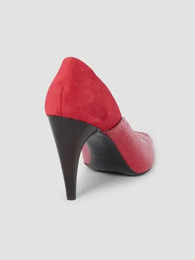 Isabel Marant Women's Luza 90MM Leather-Velvet Pumps - Scarlet Red Sahara | Thumbnail 4 Isabel Marant Women's Luza 90MM Leather-Velvet Pumps - Scarlet Red Sahara | Thumbnail 4