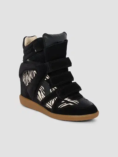 Isabel Marant Women's Bekett Ring 50MM Suede High-Top Sneakers - Black Zebra | Thumbnail 2 Isabel Marant Women's Bekett Ring 50MM Suede High-Top Sneakers - Black Zebra | Thumbnail 2