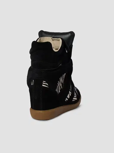Isabel Marant Women's Bekett Ring 50MM Suede High-Top Sneakers - Black Zebra | Thumbnail 3 Isabel Marant Women's Bekett Ring 50MM Suede High-Top Sneakers - Black Zebra | Thumbnail 3