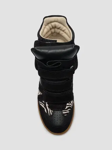 Isabel Marant Women's Bekett Ring 50MM Suede High-Top Sneakers - Black Zebra | Thumbnail 4 Isabel Marant Women's Bekett Ring 50MM Suede High-Top Sneakers - Black Zebra | Thumbnail 4