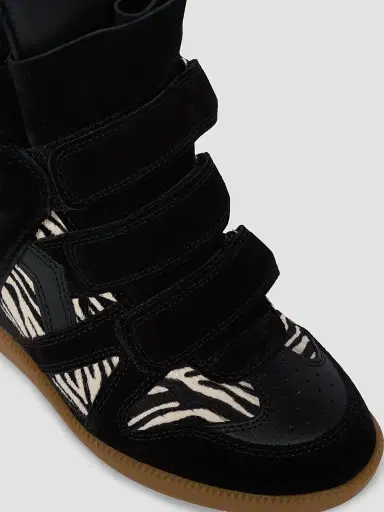 Isabel Marant Women's Bekett Ring 50MM Suede High-Top Sneakers - Black Zebra | Thumbnail 7 Isabel Marant Women's Bekett Ring 50MM Suede High-Top Sneakers - Black Zebra | Thumbnail 7