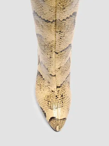 Isabel Marant Women's Jany 90MM Snakeskin-Embossed Leather Boots - Sahara | Thumbnail 4 Isabel Marant Women's Jany 90MM Snakeskin-Embossed Leather Boots - Sahara | Thumbnail 4