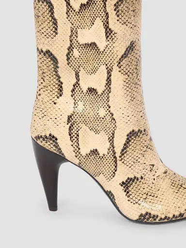 Isabel Marant Women's Jany 90MM Snakeskin-Embossed Leather Boots - Sahara | Thumbnail 5 Isabel Marant Women's Jany 90MM Snakeskin-Embossed Leather Boots - Sahara | Thumbnail 5