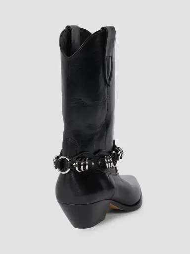 Isabel Marant Women's Duerto 40MM Leather Cowboy Boots - Black | Thumbnail 3 Isabel Marant Women's Duerto 40MM Leather Cowboy Boots - Black | Thumbnail 3