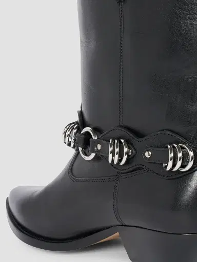 Isabel Marant Women's Duerto 40MM Leather Cowboy Boots - Black | Thumbnail 5 Isabel Marant Women's Duerto 40MM Leather Cowboy Boots - Black | Thumbnail 5