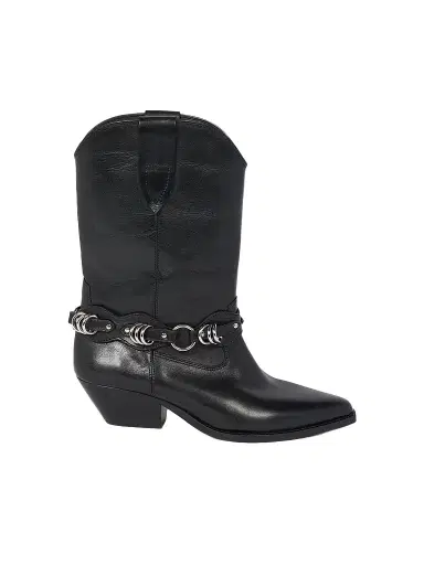Isabel Marant Women's Duerto 40MM Leather Cowboy Boots - Black | Thumbnail 1 Isabel Marant Women's Duerto 40MM Leather Cowboy Boots - Black | Thumbnail 1