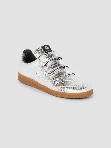 Isabel Marant Women's Beth Snake-Embossed Leather Low-Top Sneakers - Silver | Thumbnail 2 Isabel Marant Women's Beth Snake-Embossed Leather Low-Top Sneakers - Silver | Thumbnail 2