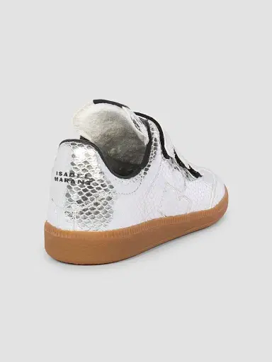 Isabel Marant Women's Beth Snake-Embossed Leather Low-Top Sneakers - Silver | Thumbnail 3 Isabel Marant Women's Beth Snake-Embossed Leather Low-Top Sneakers - Silver | Thumbnail 3