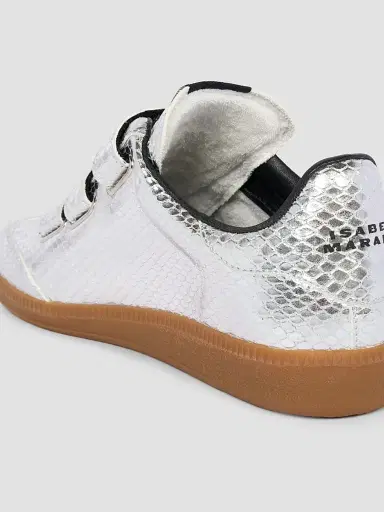 Isabel Marant Women's Beth Snake-Embossed Leather Low-Top Sneakers - Silver | Thumbnail 5 Isabel Marant Women's Beth Snake-Embossed Leather Low-Top Sneakers - Silver | Thumbnail 5