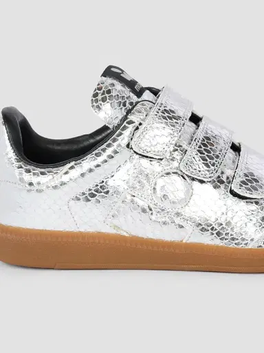 Isabel Marant Women's Beth Snake-Embossed Leather Low-Top Sneakers - Silver | Thumbnail 6 Isabel Marant Women's Beth Snake-Embossed Leather Low-Top Sneakers - Silver | Thumbnail 6