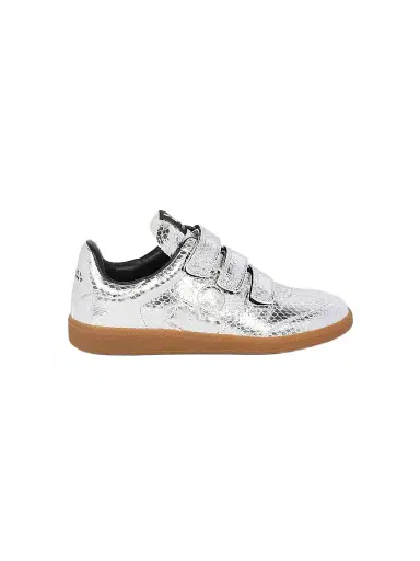 Isabel Marant Women's Beth Snake-Embossed Leather Low-Top Sneakers - Silver | Thumbnail 1 Isabel Marant Women's Beth Snake-Embossed Leather Low-Top Sneakers - Silver | Thumbnail 1