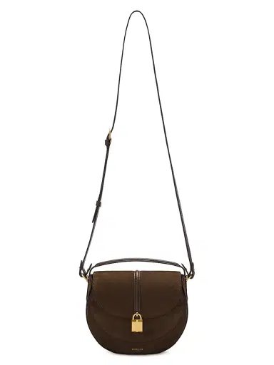 DeMellier Women's Siena Leather Saddle Bag - Mocha Suede | Thumbnail 5 DeMellier Women's Siena Leather Saddle Bag - Mocha Suede | Thumbnail 5
