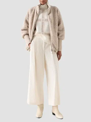 Akris punto Women's Bouclé Fleece Relaxed-Fit Coat - Oat | Thumbnail 2 Akris punto Women's Bouclé Fleece Relaxed-Fit Coat - Oat | Thumbnail 2
