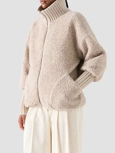 Akris punto Women's Bouclé Fleece Relaxed-Fit Coat - Oat | Thumbnail 6 Akris punto Women's Bouclé Fleece Relaxed-Fit Coat - Oat | Thumbnail 6