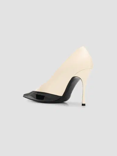 Ferragamo Women's Varina 90MM Two-Tone Patent Leather Pumps - Mascarpone - Size 9.5 | Thumbnail 4 Ferragamo Women's Varina 90MM Two-Tone Patent Leather Pumps - Mascarpone - Size 9.5 | Thumbnail 4