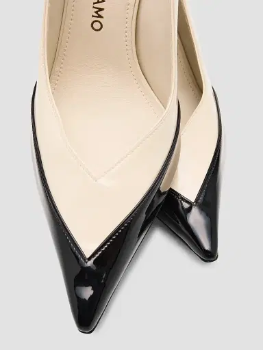 Ferragamo Women's Varina 90MM Two-Tone Patent Leather Pumps - Mascarpone - Size 9.5 | Thumbnail 6 Ferragamo Women's Varina 90MM Two-Tone Patent Leather Pumps - Mascarpone - Size 9.5 | Thumbnail 6