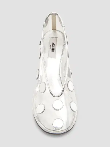 MOSCHINO Women's Duck 55MM Transparent Polka Dot Pumps - Transparent Silver | Thumbnail 4 MOSCHINO Women's Duck 55MM Transparent Polka Dot Pumps - Transparent Silver | Thumbnail 4
