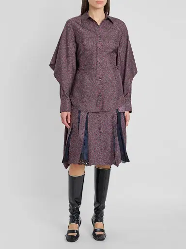 Maison Margiela Women's Micro-Paisley Drawstring Shirt | Thumbnail 2 Maison Margiela Women's Micro-Paisley Drawstring Shirt | Thumbnail 2