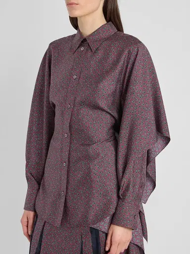 Maison Margiela Women's Micro-Paisley Drawstring Shirt | Thumbnail 5 Maison Margiela Women's Micro-Paisley Drawstring Shirt | Thumbnail 5
