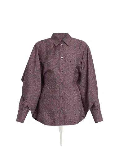 Maison Margiela Women's Micro-Paisley Drawstring Shirt | Thumbnail 1 Maison Margiela Women's Micro-Paisley Drawstring Shirt | Thumbnail 1